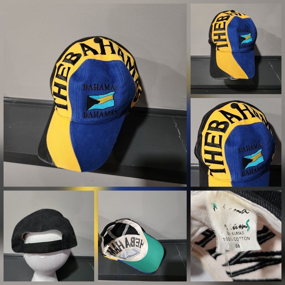 VTG 90s‎ The Bahamas Island Dreams Adjustable Strapback Hat Cap OSFA